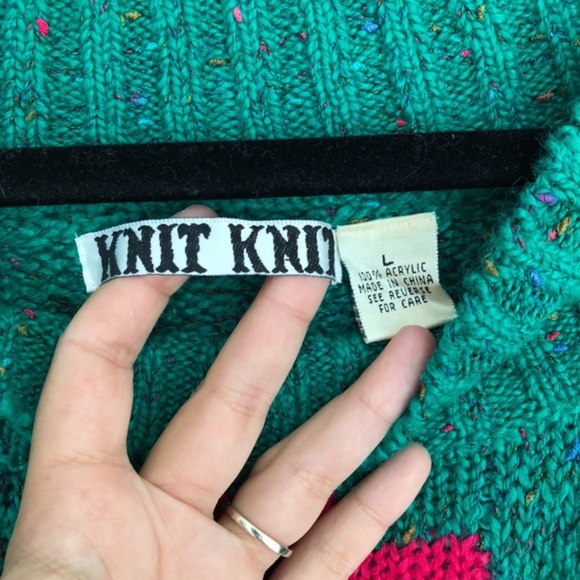 Vintage knit cropped sweater L - Picture 6 of 7